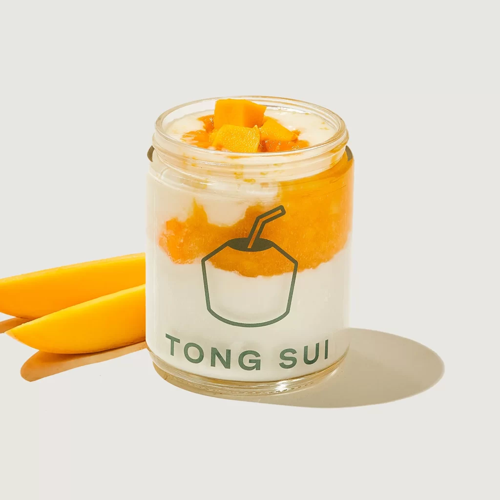 Mango Mochi Coconut Pudding