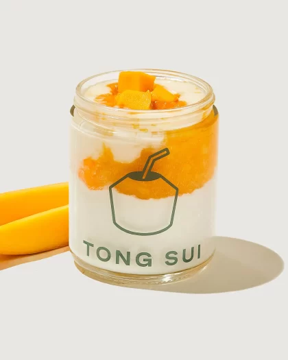 Mango Mochi Coconut Pudding